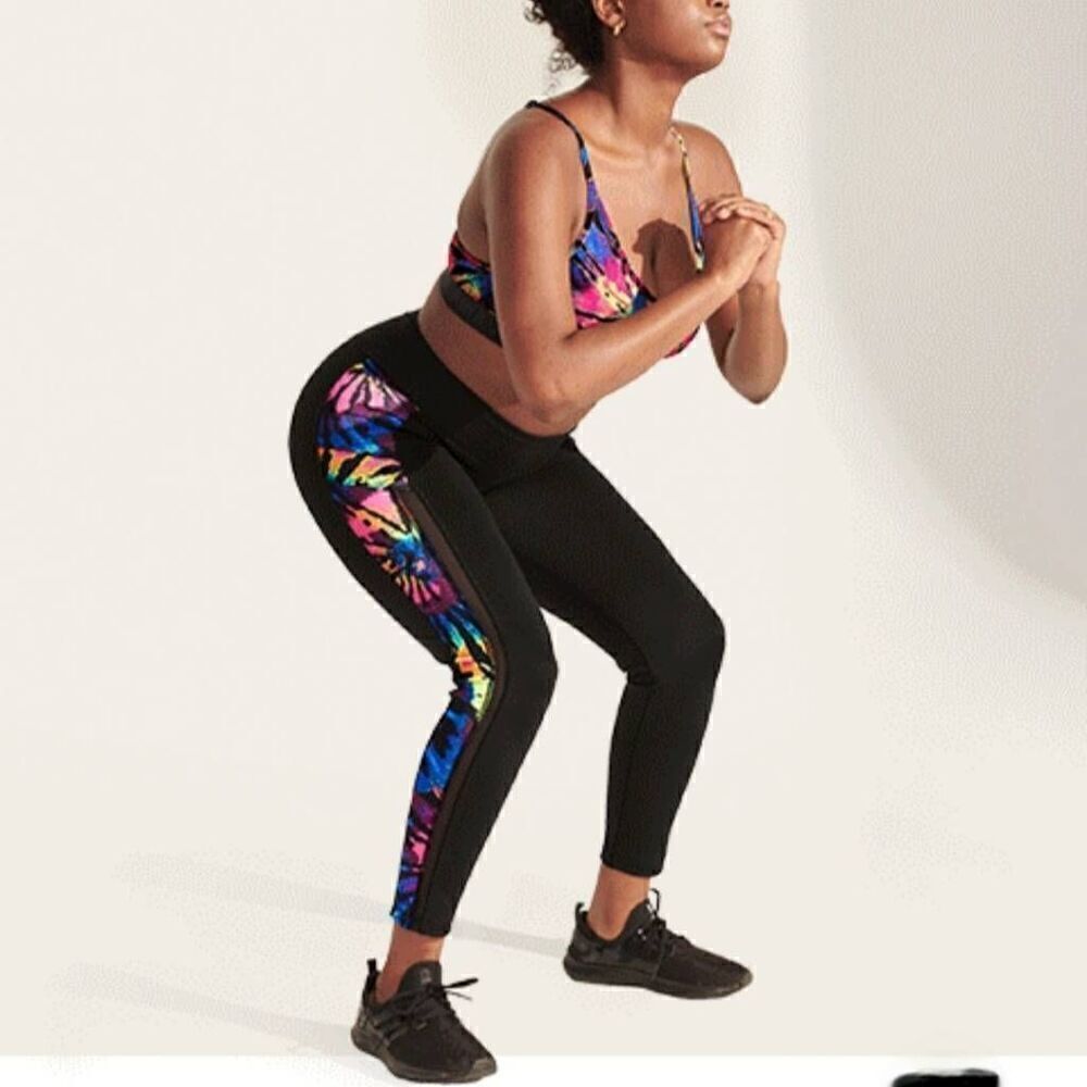 Victoria's Secret PINK Active Rainbow Tie Dye Leggings